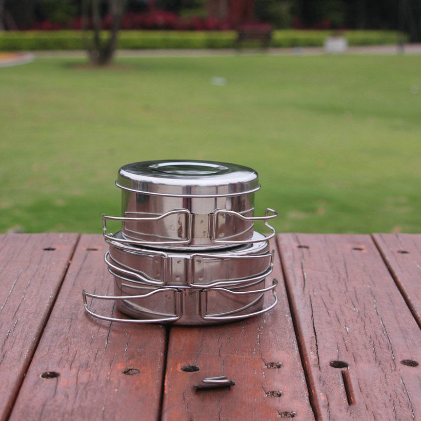 Elevate Your Outdoor Cooking with the Stainless Steel Camping Cookware Set