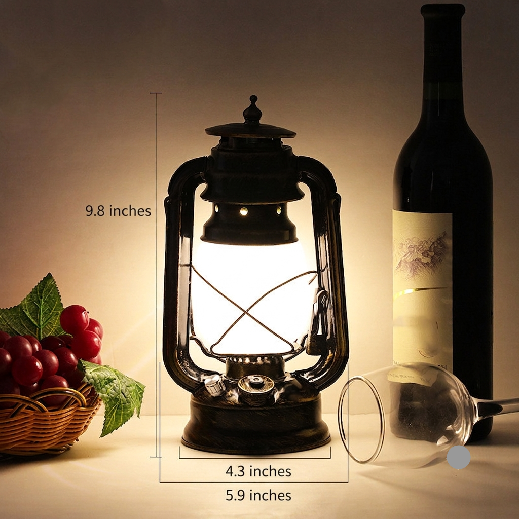 Battery Powered Oval Retro LED Horse Lantern