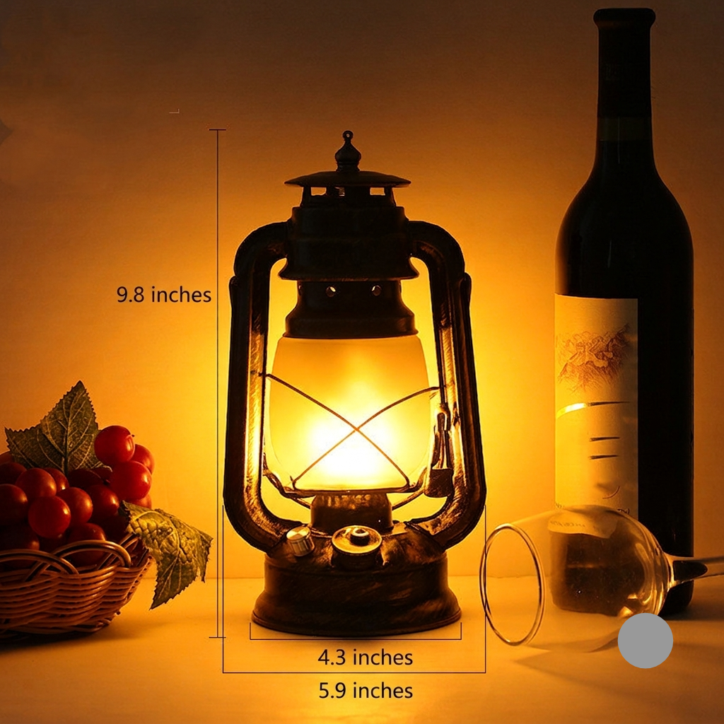 Battery Powered Oval Retro LED Horse Lantern
